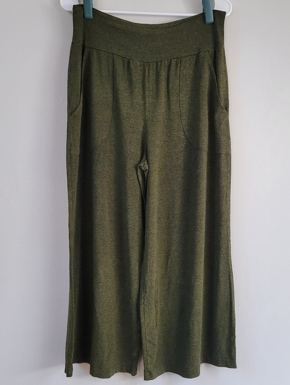 Squasht Wide Leg Stretch Flowy Fold Over Pant Women Size M Leisure Lagenlook
